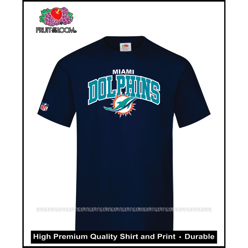 【COD】Miami Dolphins NFL Fruit of the Loom T-Shirt 100% Cotton