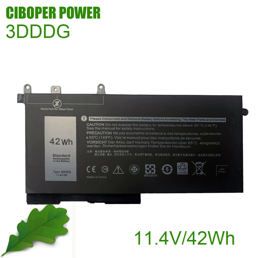 CP แบตเตอรี่แล็ปท็อป3DDDG 11.4V/42Wh สำหรับ Latitude E5280 E5480 E5580 E5290 080JT9 E5491 E5591 E549