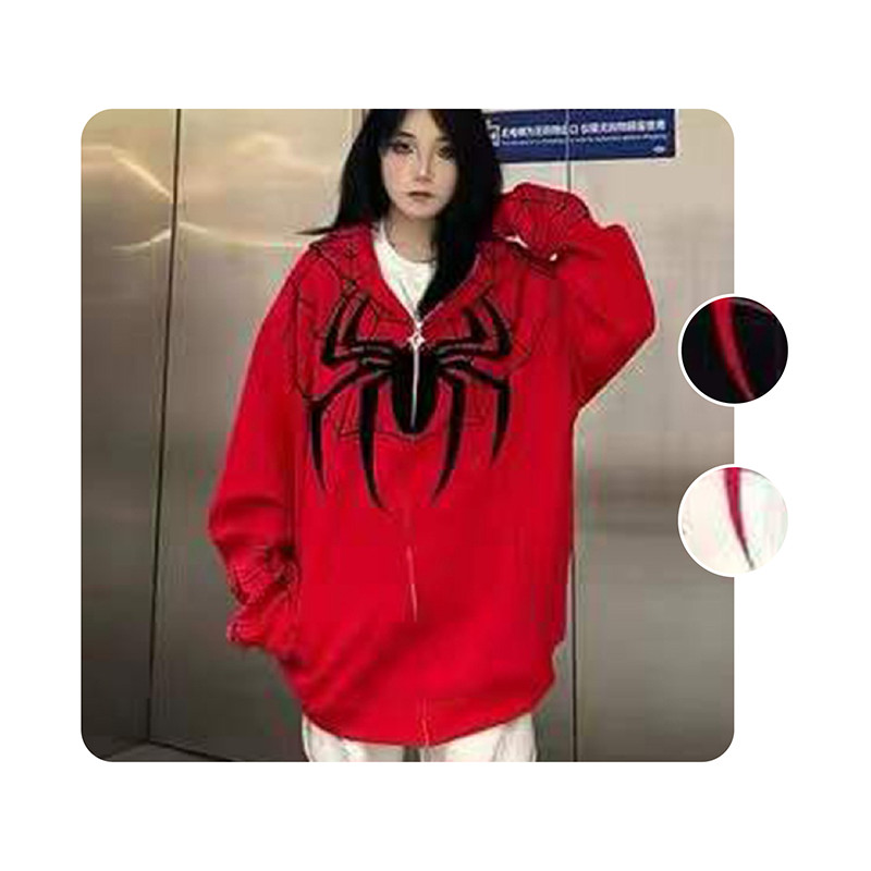 เสื้อคลุมแขนยาว มีฮู้ด ปักลายสไปเดอร์แมน มีซิปข้างหน้า มีให้เลือก 3 สี L