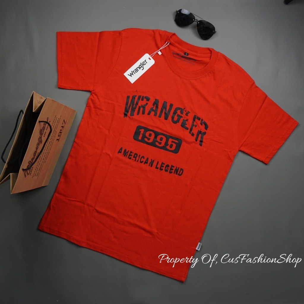 【COD】Wrangler import T-shirt men's Wrangler USA T-shirt import Red