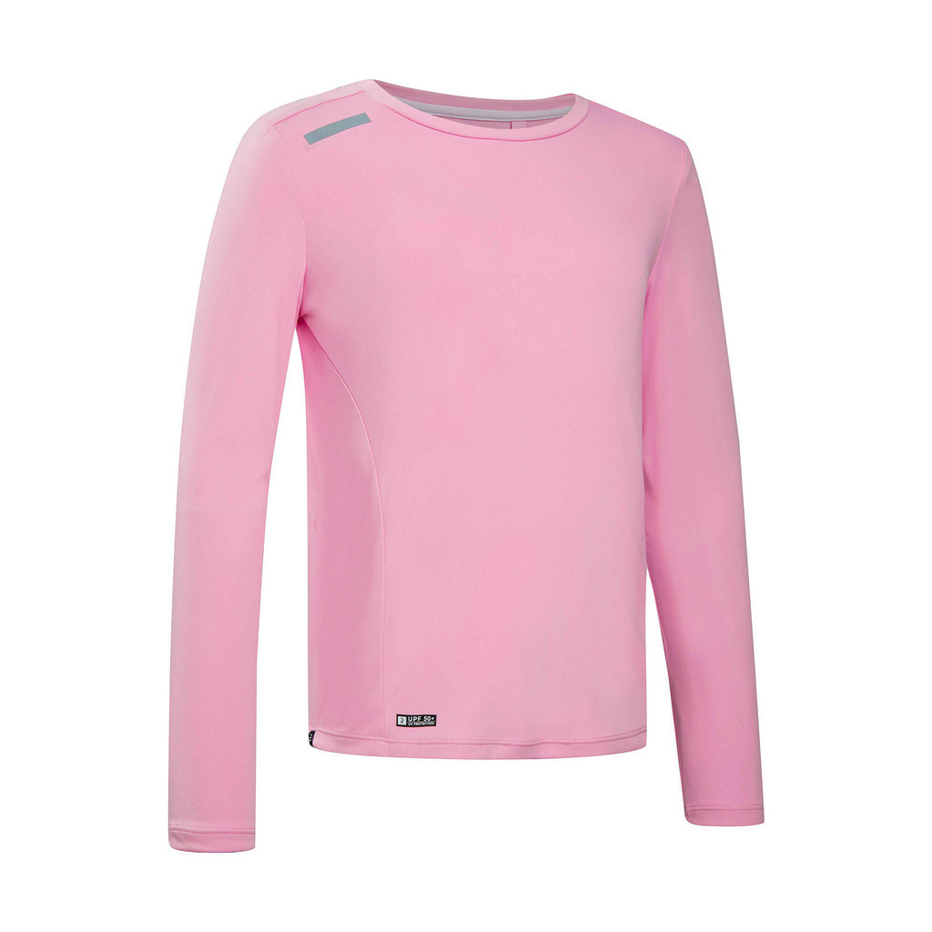 DECATHLON | เสื้อยืดกันยูวีแขนยาวรุ่น AT 300 (สีชมพู) - ชมพูลูกกวาด | UV-Protection Long-Sleeved T-S