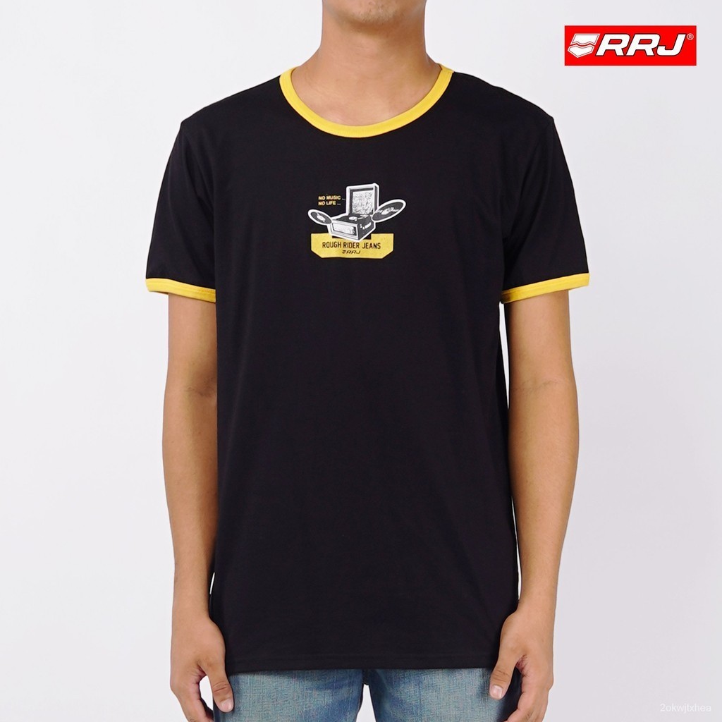 【High quality】RRJ Basic Tees for Men Semi Body Fitting Shirt CVC Jersey Fabric Trendy fashion Casual