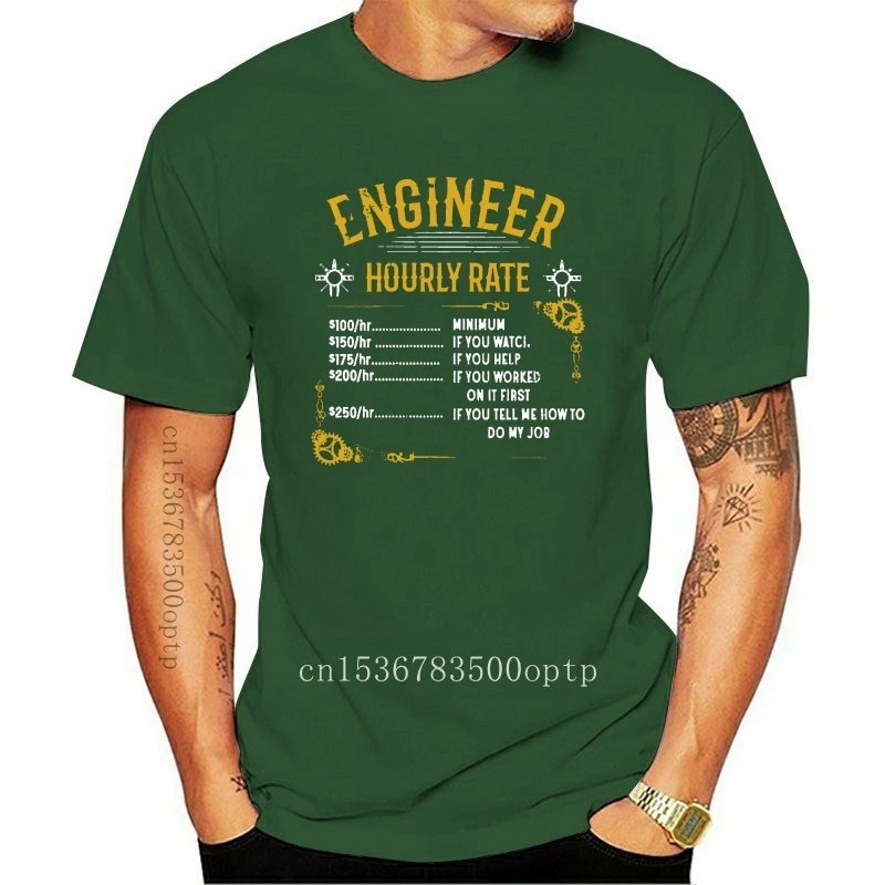 【COD】New Men Funny T Shirt Fashion tshirt Engineer Hourly Rate Women t-shirt