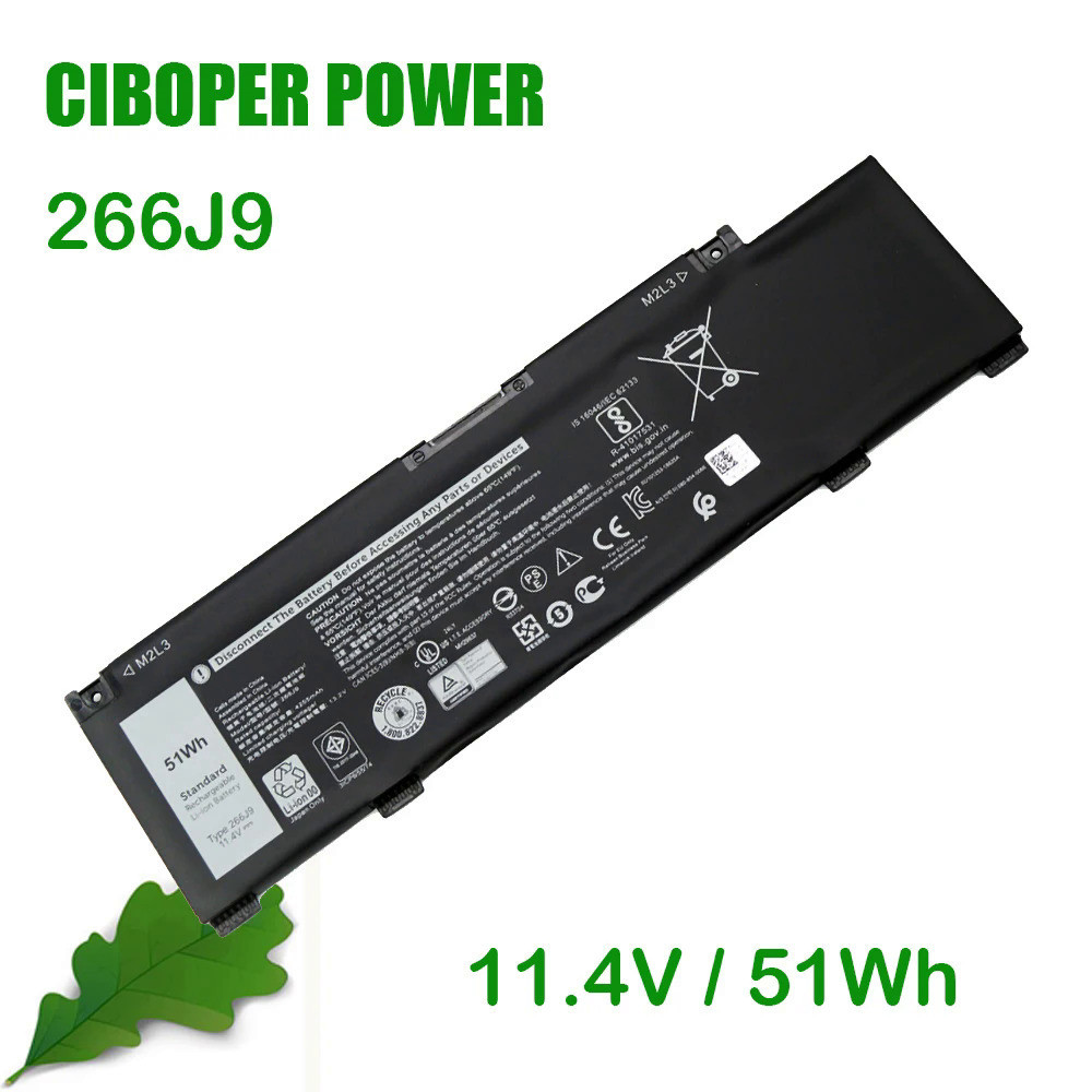 CP Original แบตเตอรี่แล็ปท็อป266J9 11.4V 51Wh สำหรับ G3 15 3590 3500 G5 15 5500 5505 Inspiron 14 549