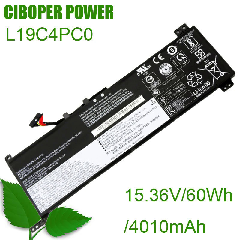 CP ของแท้แบตเตอรี่แล็ปท็อป L19C4PC0 15.36V/60Wh/4010MAh L19M4PC0 L19L4PC0 L19SPC0สำหรับ Legion 5 15I