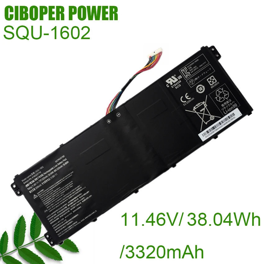 CP แบตเตอรี่แล็ปท็อปของแท้ SQU-1602 11.46V/ 3320MAh/38.04Wh 916Q2271H 3ICP5/57/8สำหรับ X5-CP5E1 X5-C