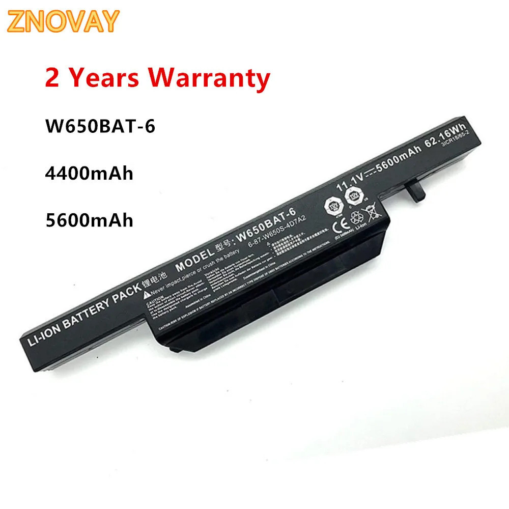 ZNOVAY W650BAT-6แบตเตอรี่แล็ปท็อปสำหรับ CLEVO W650DC W650RB W650RC W650RC1 6-87-W650S-4D7A2แบตเตอรี่