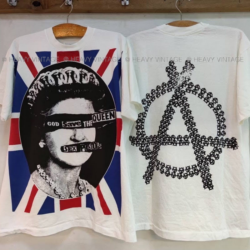SEX PISTOLS God Save The Queen หลังA ป้าย USA เสื้อทัวร์ วงร๊อค วินเทจ heavy vintage shirts