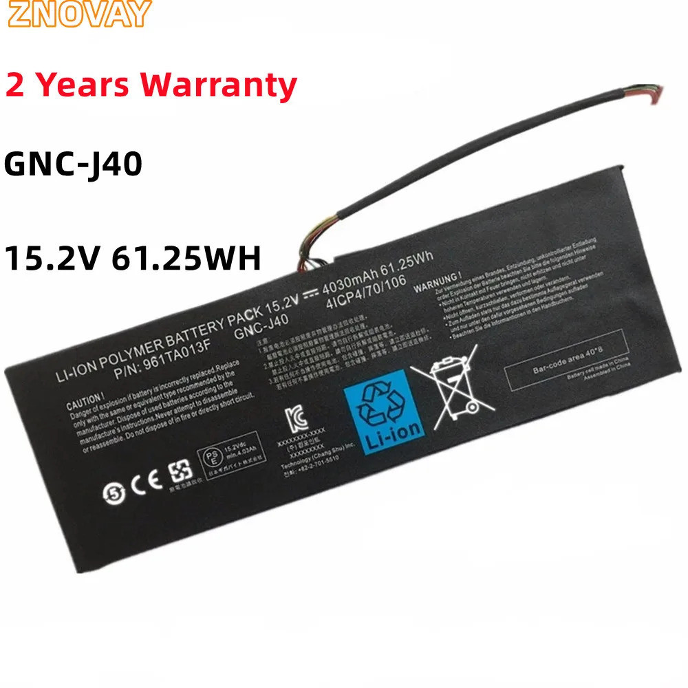 ZNOVAY 961TA013F V2 15.2V 4030MAh/61.25WH แบตเตอรี่แล็ปท็อปสำหรับ GIGABYTE P34F P34G V7 GNC-J40 V3 V