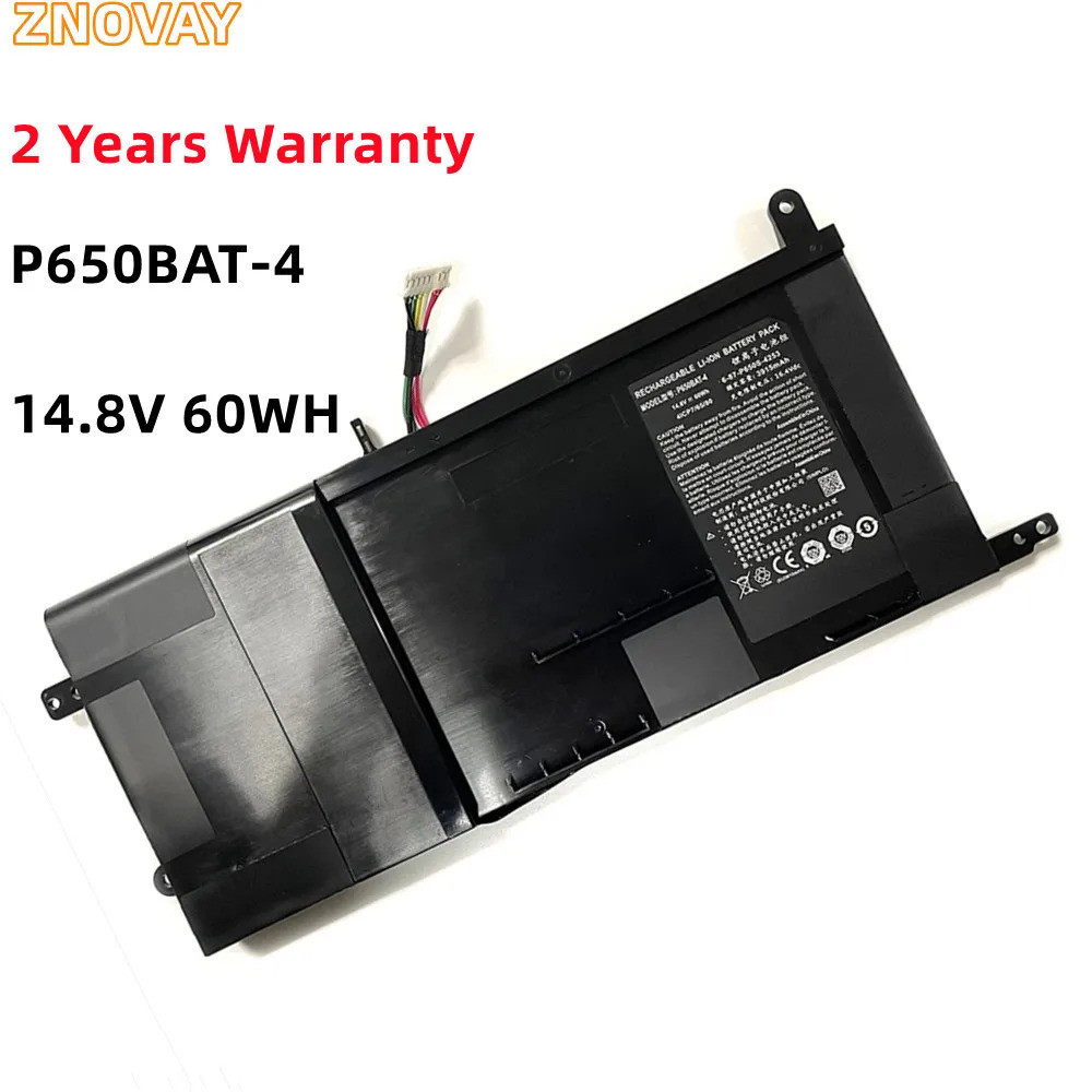 ZNOVAY P650BAT-4แบตเตอรี่แล็ปท็อปสำหรับ Clevo P650 P651 P655 P671 RA 60Wh SAGER NP8651 NP8652 6-87-P