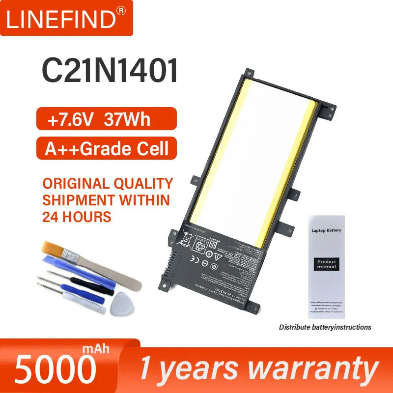 แบตเตอรี่แล็ปท็อป C21N1401สำหรับ Asus X455 X455L X455LN X455LN X455LD R455LD Y483LD F455L Series Not