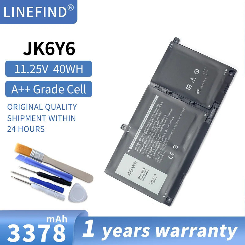 แบตเตอรี่แล็ปท็อป JK6Y6สำหรับ Dell Inspiron 5300 5400 2-In-1 5406 2-In-1 7405 2-In-1 Latitude 3410 3