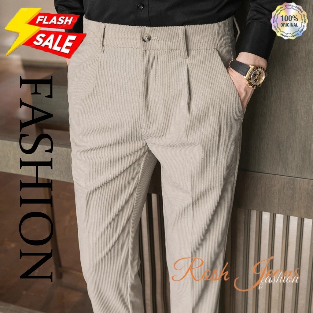【COD】Baggy pants Korean Loose Fit Pants Men Corduroy Pants For Men Korean Baggy Straight Cut Slacks