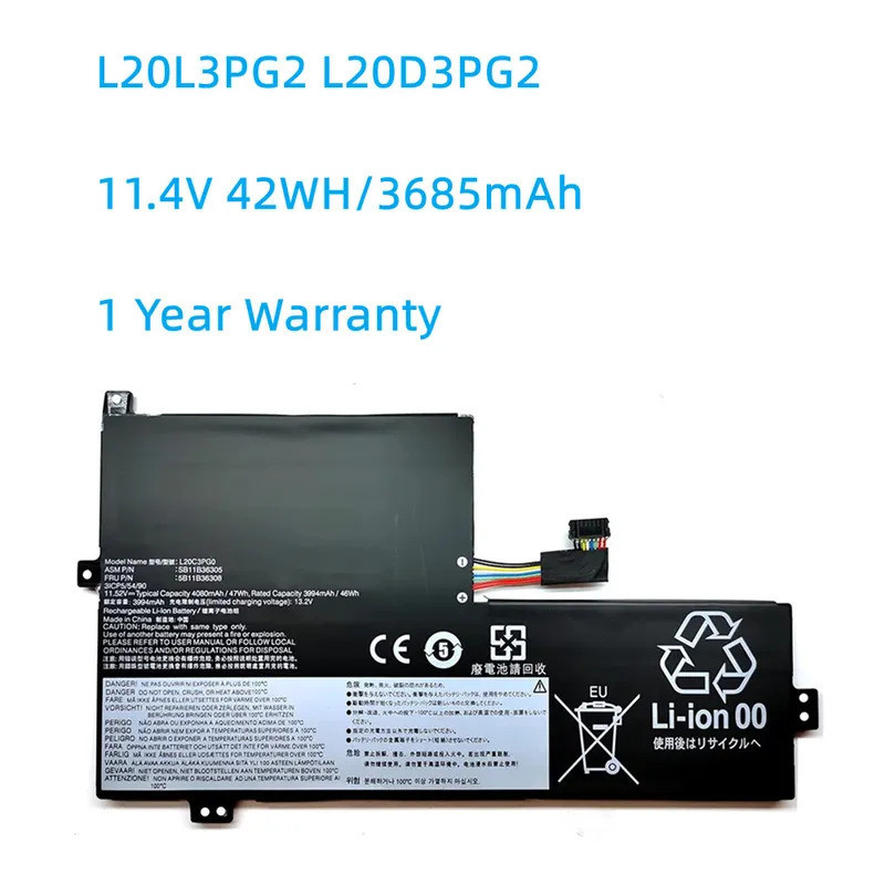 L20L3PG2 11.4V 42WH สำหรับ Lenovo Chromebook Gen 3 82J9000TEV 300e SB11B36318 L20M3PG2 L20C3PG2