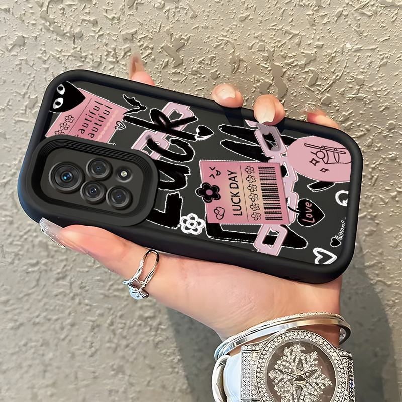 เคสสำหรับ Xiaomi Redmi Note 11 Redmi Note 11s Redmi Note 11 Pro 5G เคสครอบหล่อแนวโน้มโชคดีสีชมพู