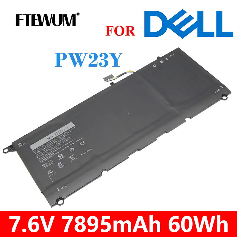PW23Y 7.6V 7895MAh 3เซลล์แบตเตอรี่แล็ปท็อปสำหรับ DELL XPS 13 9360 9350 13D 9343 RNP72 JD25G JHXPY 60