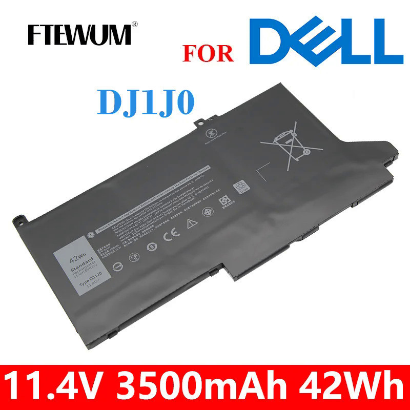 DJ1J0 11.4V 3 Cells แบตเตอรี่แล็ปท็อปสำหรับ Dell 7480 2X39G Latitude 12 7000 7280 7290 E7280 E7290 4