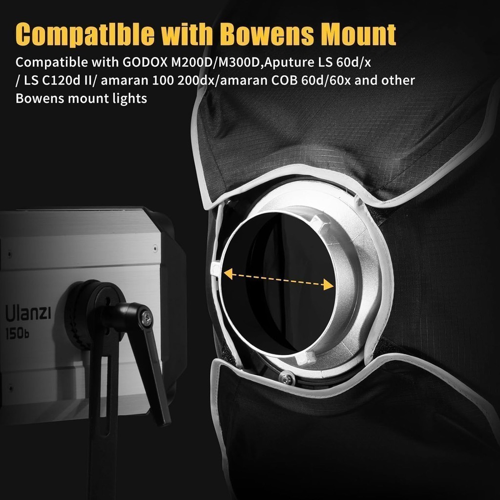 Ulanzi AS-4545 Softbox 45x45CM โคมร่ม 4 เหลี่ยม พร้อมกริด แบบ Bowen Mount สำหรับไฟสตูดิโอ ไฟแฟลช