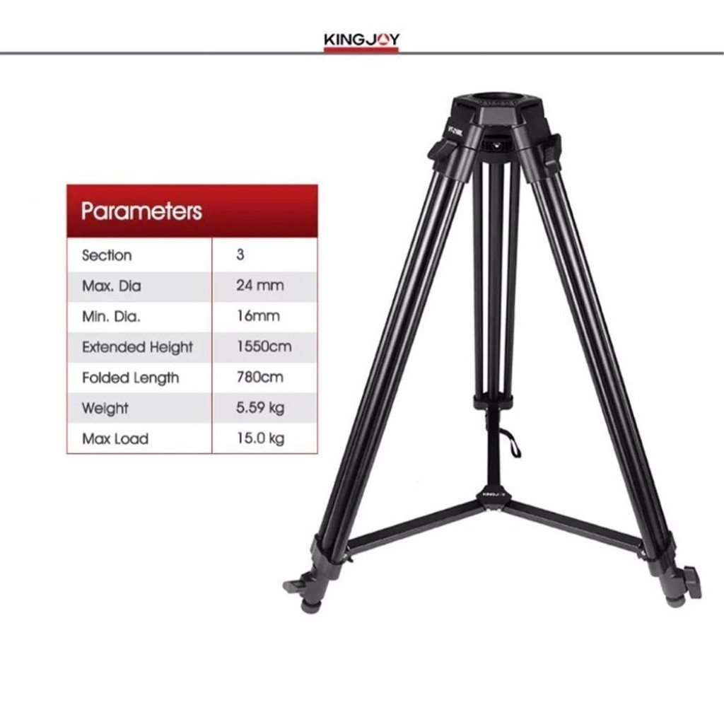 Kingjoy VT2100L Tripod ขาตั้ง ขาตั้งกล้อง ขาตั้งขนาดใหญ่ ถ่ายVideo  รับน้ำหนักได้ 15 กิโลกรัม