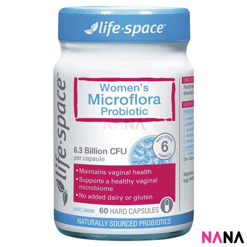 Life Space Womens Microflora Probiotic 60 Capsules โปรไบโอติกส์ ช่วยลดอาการปวดประจำเดือน และอาการท้องผูก 60 แคปซูล (หมดอายุ:03 2025)
