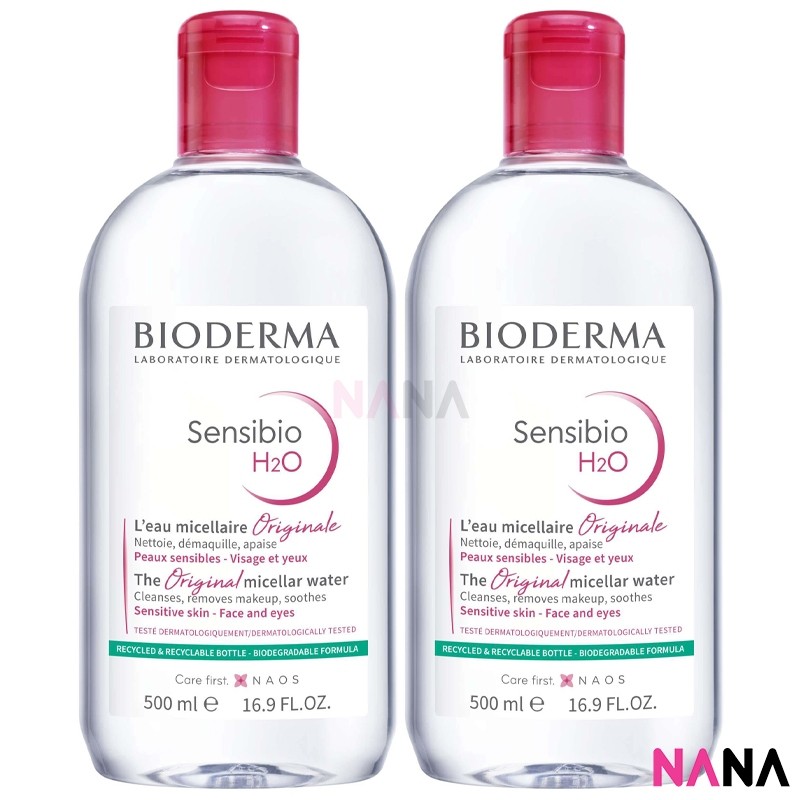 Bioderma Sensibio H2O 500ml (2pcs) ไบโอเดอร์มา เซ็นซิบิโอ เอชทูโอ 500มิลลิลิตร (2ชิ้น)