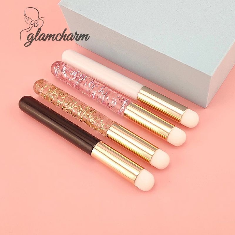 glamcharmRound Head Lipstick Lip Brush ลิปกลอสแบบพกพา Applicator เครื่องมือแต่งหน้าแปรงมัลติฟังก์ชั่น