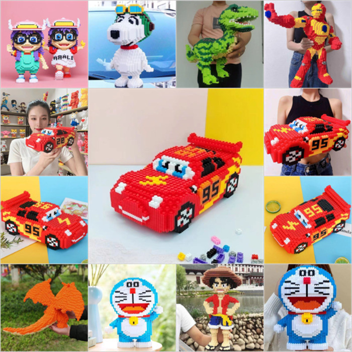ของเล่นตัวต่อรถยนต์ Snoopy Snoopy ราคาถูก ประกอบเอง ส่งไว