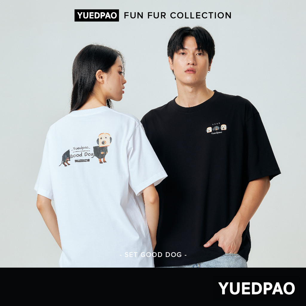 Yuedpao Animal Collection ผ้าหนาทรงสวย ยับยากรีดง่าย เสื้อยืดเปล่า เสื้อยืดโอเวอร์ไซส์ Set Good Dog