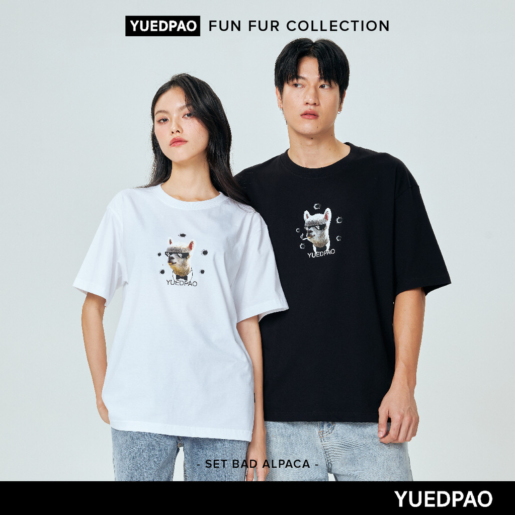 Yuedpao Animal Collection ผ้าหนาทรงสวย ยับยากรีดง่าย เสื้อยืดเปล่า เสื้อยืดโอเวอร์ไซส์ Set Bad Alpaca