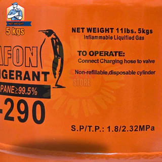 น้ำยาแอร์ R290 ยี่ห้อ ORAFON ขนาด 5กิโลกรัม 5kgs ออกใบกำกับภาษีได้