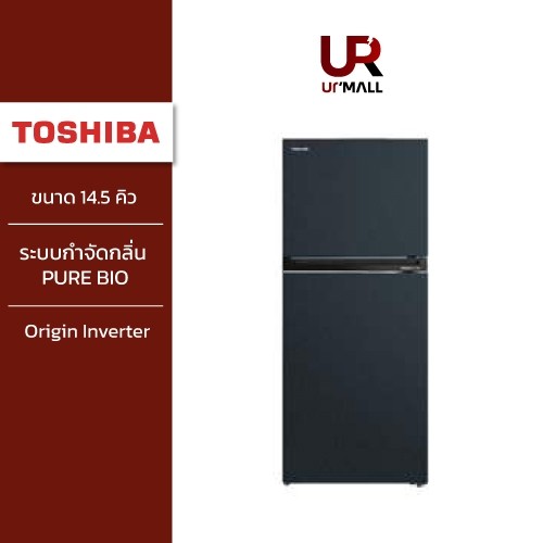 TOSHIBA ตู้เย็น 2 ประตู รุ่น GR-RT558WE-PMT(52) ขนาด 14.5 คิว สีเทา เทคโนโลยี Pure BIO ผลิตไอออนช่วย