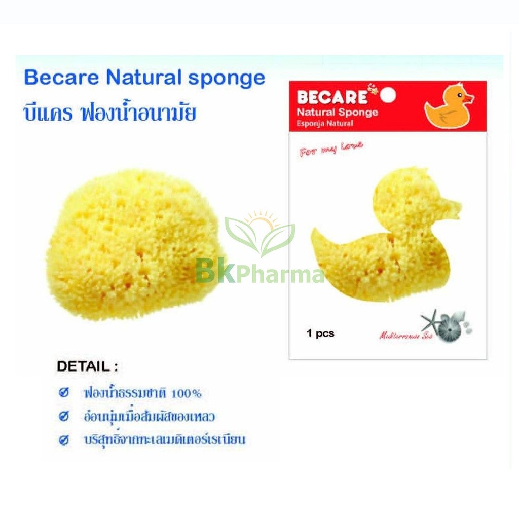 ฟองน้ำ ลูกเจี๊ยบ Becare ของแท้ 100% (ราคาส่ง 12 ชิ้นขึ้นไป) ฟองน้ำลูกเจี๊ยบ ฟองน้ำแท้ 1 ชิ้น
