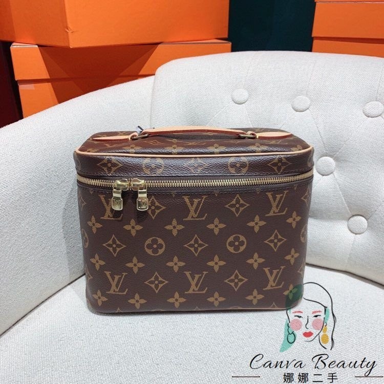 LV Nice BB classic กระเป๋าเครื่องสำอางสำหรับสายตายาวตามอายุ/กระเป๋าถือ/ถุงกล่อง/M42265