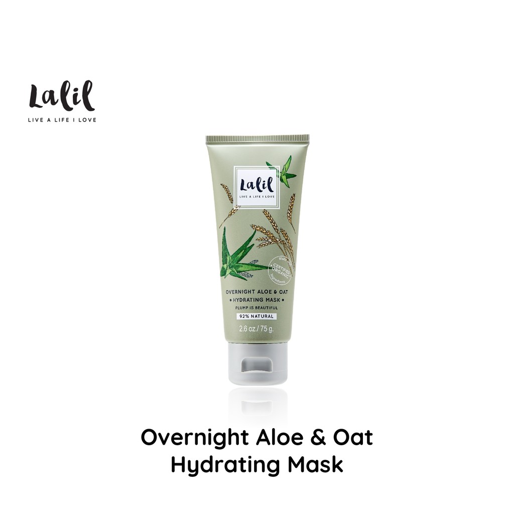 LALIL Overnight Aloe & Oat Hydrating Mask 75g. (มาส์กผิวหน้าข้ามคืน เร่งฟื้นฟูผิว ดูอิ่มน้ำ)