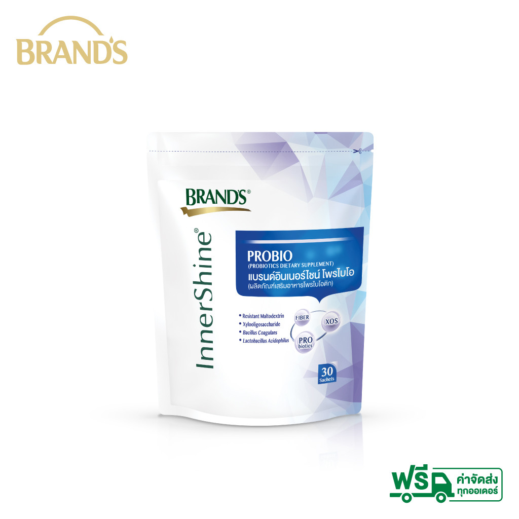 BRAND'S แบรนด์®อินเนอร์ไชน์ โพรไบโอ 1 แพค (30 ซอง/แพค) มี โพรไบโอติกส์ และ ไฟเบอร์