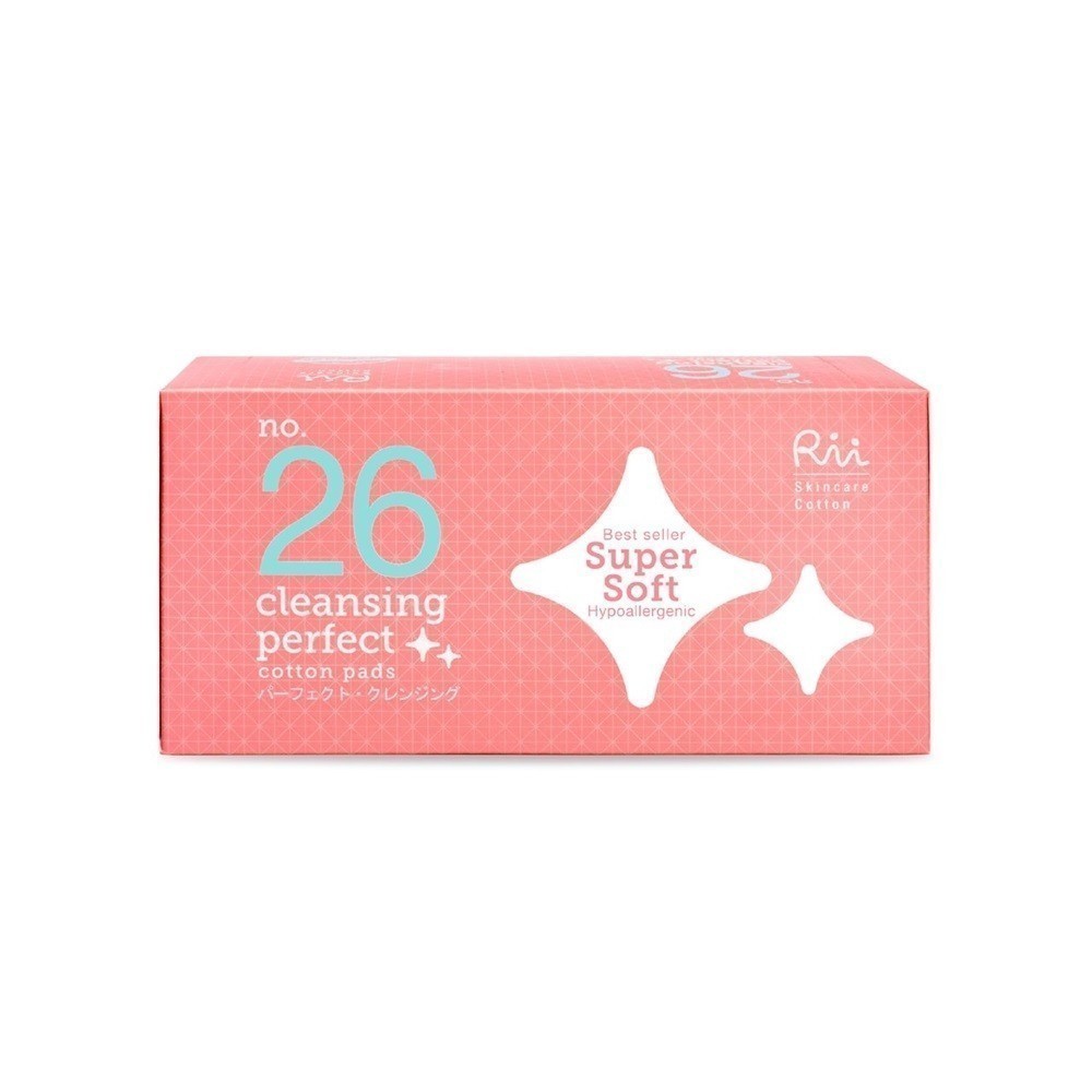 Rii 26 Cleansing Perfect ริอิสำลีแผ่นสำหรับเช็ดเครื่องสำอาง 90แผ่น