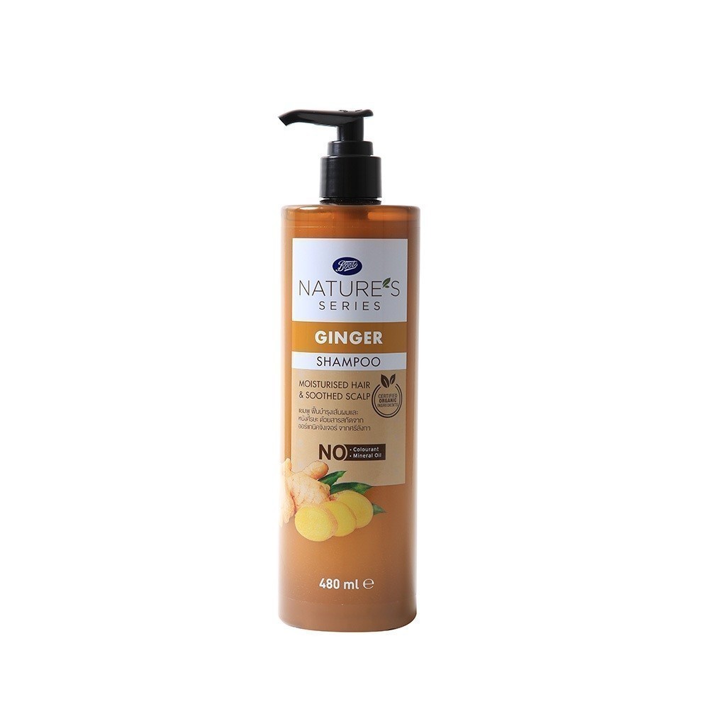Boots Nature'S Series Ginger Shampoo 480Ml บู๊ทส์ เนเจอร์ส ซีรีส์ จิงเจอร์ แชมพู 480มล.