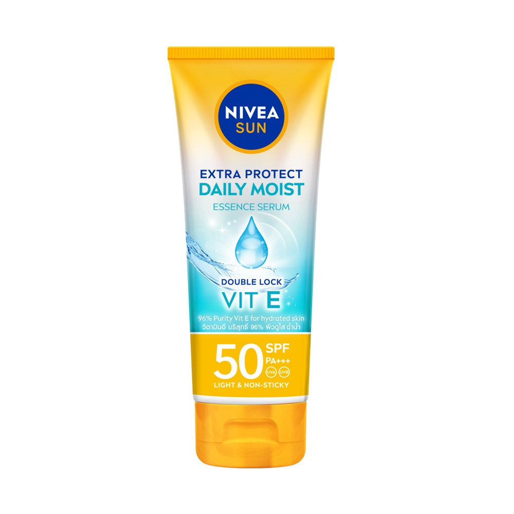 Nivea Sun Extra Protect Daily Moist Essence Serum Double Lock Vit E Spf50 Pa+++ 180ML นีเวีย ซัน เอ็กซ์ตร้า โพรเทค เดลี่ มอยส์ เอสเซ้นส์ เซรั่ม ดับเบิ้ล ล็อค วิต อี เอสพีเอฟ50 พีเอ+++ 180มล.