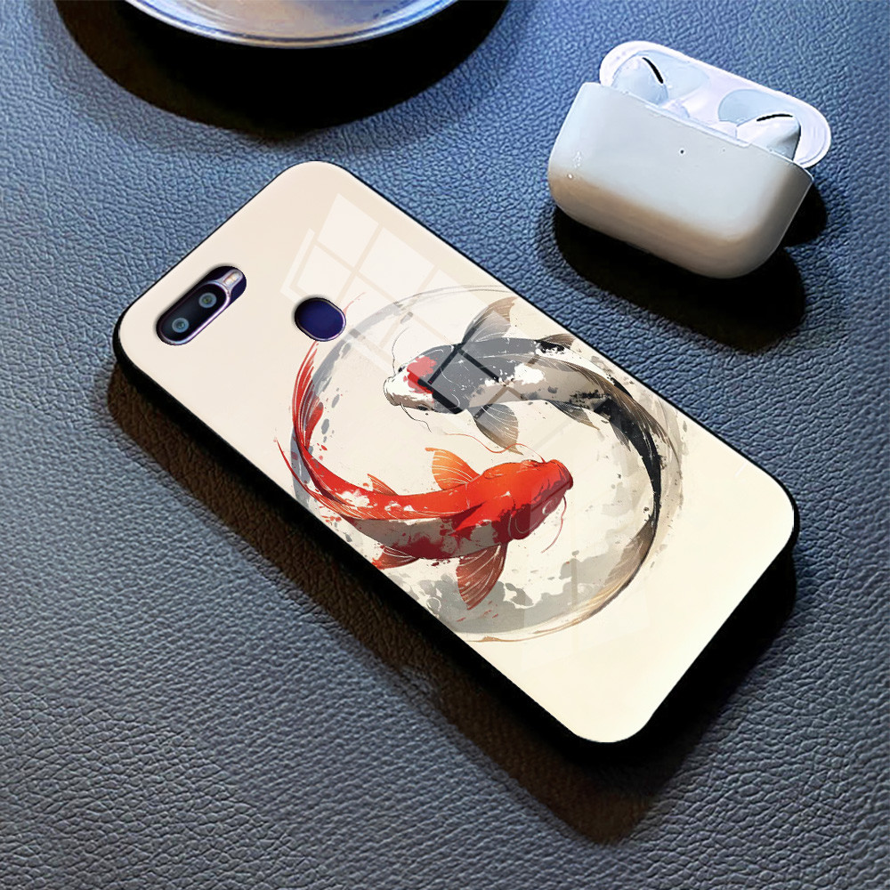 เคส กระจก oppo F9 pro A96 A95 A94 A93 A92 A83 A77 S A76 A74 A72 A79 A91 F5 F7 F19 F15 F11 F19 pro F11 pro h3f1907