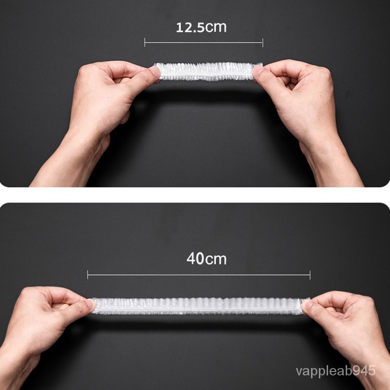 Vimall หมวกคลุมผมอาบน้ำแบบหนา อย่างดี สีใส 100 ชิ้น/แพ็ก รูปที่ 2
