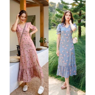 MyWay Brand :Dress ชุดเดรส Gianna Flower( Lot2 สีชมพูขนาดใหญ่กว่านะคะ) 👋เลื่อนดูขนาดที่รูปสุดท้ายน้า