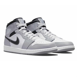 ☁△♟Mens Nike Air Jordan 1 Mid (Smoke Grey)