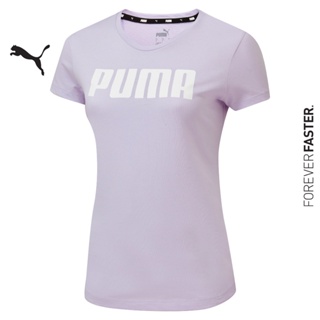 PUMA BASICS - เสื้อยืดผู้หญิง Essentials สีม่วง - APP - 84719545