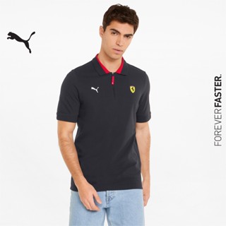 PUMA AUTO - เสื้อเชิ้ตโปโลผู้ชาย Scuderia Ferrari Race สีดำ - APP - 53374701