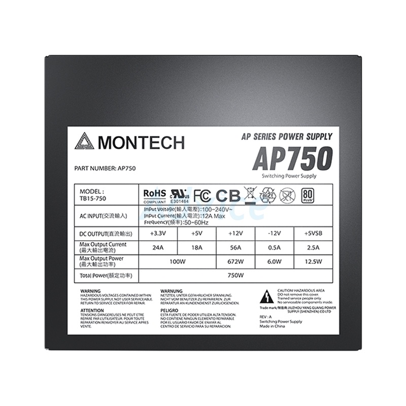 MONTECH PSU (80+ White) 750w.  AP750 - A0153109