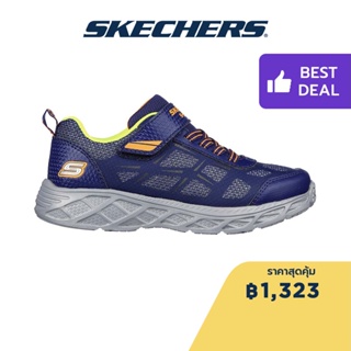 Skechers สเก็ตเชอร์ส รองเท้าเด็กผู้ชาย รองเท้าผ้าใบ Boys S-Lights Dynamic-Flash Rezlur Shoes - 401529L-NVOR Lights, Lightweight