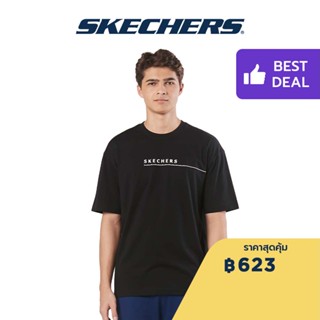 Skechers สเก็ตเชอร์ส เสื้อยืดแขนสั้นผู้ชาย Men Short Sleeve Tee - SL22Q4M290-002K