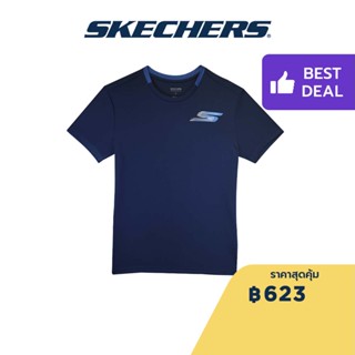 Skechers สเก็ตเชอร์ส เสื้อยืดแขนสั้นผู้ชาย Men Performance Running Short Sleeve Tee - SP22Q4M421-027W