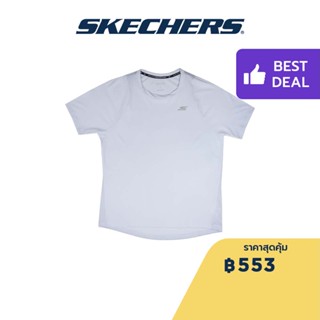 Skechers สเก็ตเชอร์ส เสื้อยืดแขนสั้นผู้ชาย เสื้อกีฬา Men Performance Running Short Sleeve Tee - SP22Q4M412-01F3