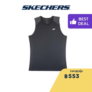 Skechers สเก็ตเชอร์ส เสื้อยืดแขนกุดผู้ชาย Men Performance Running Sleeveless Tee - SP22Q4M424-00GH